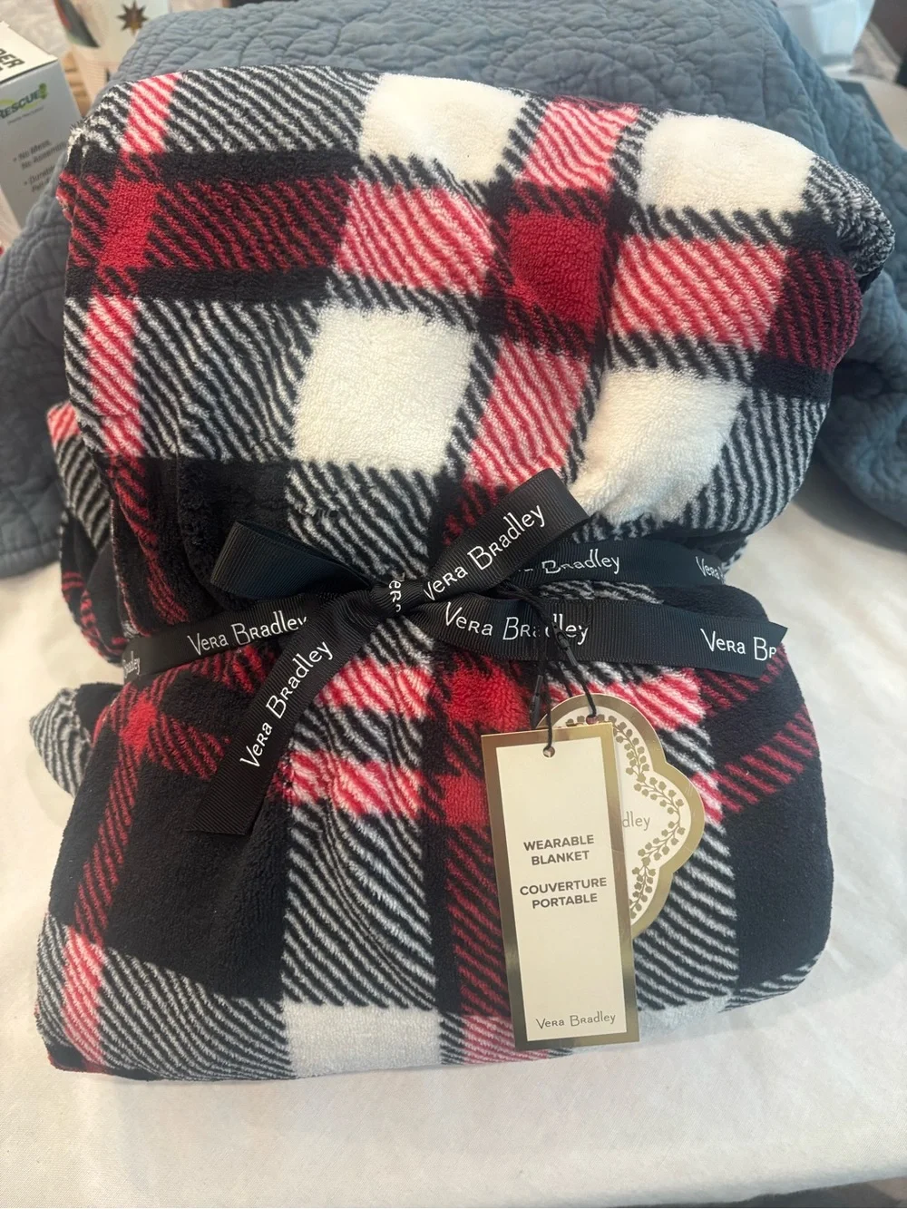 Vera Bradley Wearable Blanket Plaid Plush Throw Cozy NWT Gift